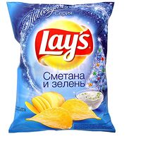 Чипсы Lays со вкусом сметаны и зелени