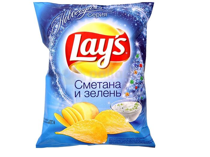 Чипсы Lays со вкусом сметаны и зелени