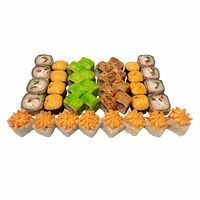 Бомболейла суши сет: бонито с угрем, лава лайт, итами грин, чики темпура, запеченный эбби