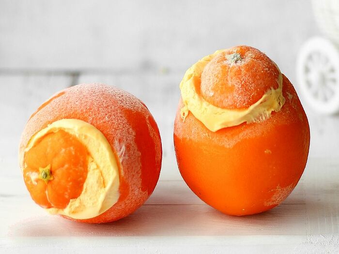 Апельсин Мороженое в фруктах
