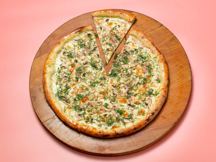 Пицца Ветчина-грибы Белый соус