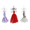 Фото к позиции меню Подставка для ювелирных украшений в виде платья, 22см, металл, полиэстер, полистоун, 3 цвета