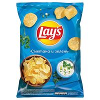 Чипсы картофельные Lays со вкусом сметаны и зелени