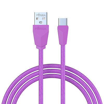 Forza кабель для зарядки комфорт type-c, 1м, 1а, pvc, прорезиненный, 5 цветов, пакет