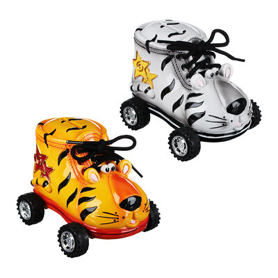 Сноу бум копилка в форме тигра на колесах, полистоун, 15,5x11x10,5см, 2 цвета