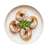 Фото к позиции меню Маленькая порция пончиков с корицей и сахарной пудрой