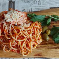 Спагетти Карбонара томатная