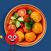 Фото к позиции меню Салатик овощной с сырными шариками
