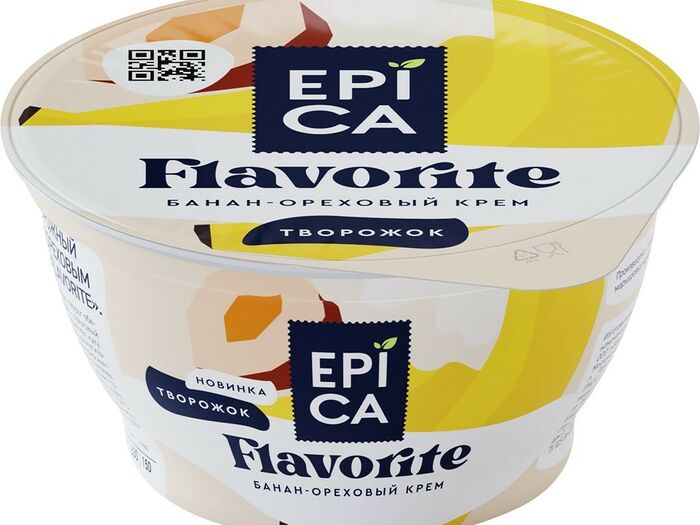 Десерт творожный Epica Flavor банан-ореховый крем 7,6% 130г