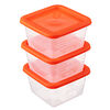 Фото к позиции меню Рыжий набор контейнеров для продуктов квадратных 0,33л, 3шт, пластик