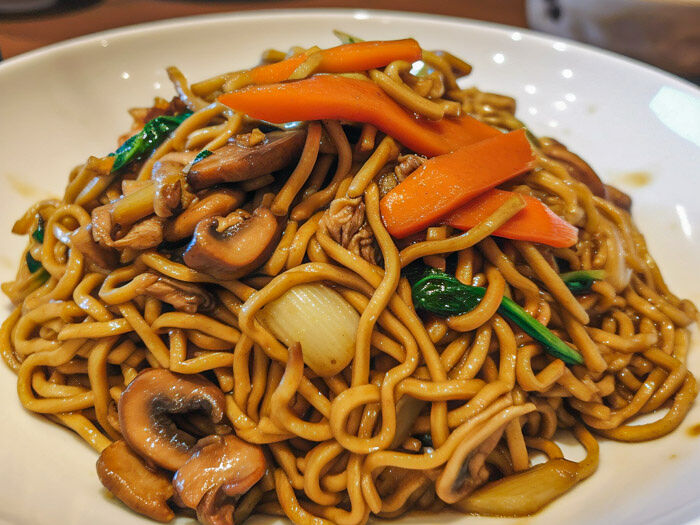 Veg noodles mushroom noodles