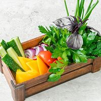 Разнообразные свежие овощи и зелень