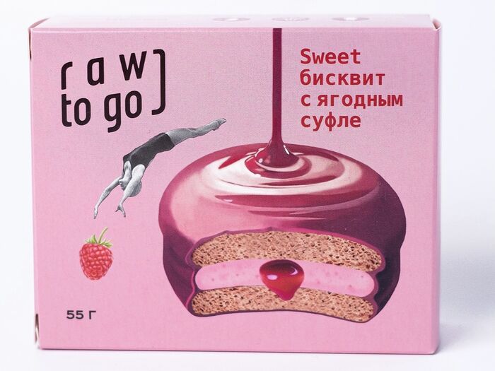 Veg Полезный Sweet бисквит с ягодным суфле Raw to go