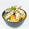 Фото к позиции меню Вок Курочка в сырном соусе с овощами и рисом