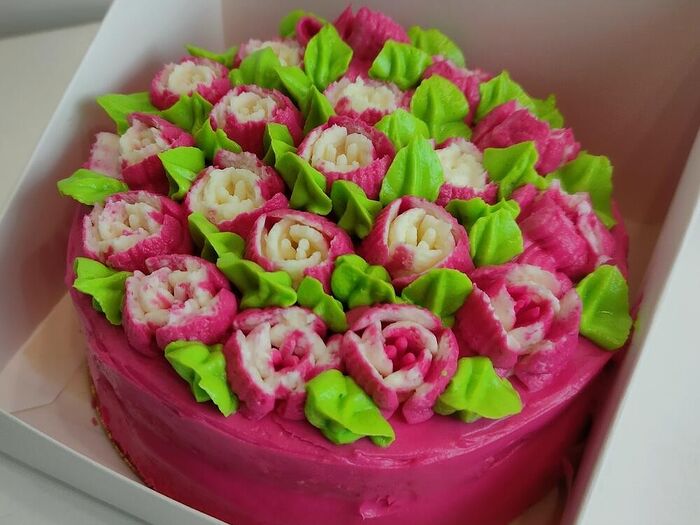 Бенто торт-открытка Букет цветов