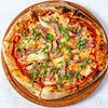 Фото к позиции меню Пицца с уткой, спелой грушей и сыром горгонзола