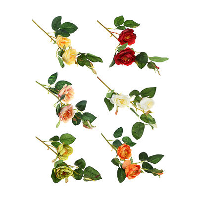 Ladecor цветок искуственный в виде кустовой розы, 51 см, пластик, 6 цветов