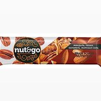 Батончик с миндалём, пеканом, карамелью, морской солью Nut&Go