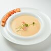 Фото к позиции меню Крем-суп сырный с креветками