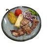 Фото к позиции меню Шашлык Королевский из свинины с овощами микс