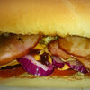 Фото к позиции меню Сэндвич Свинина в соусе барбекью