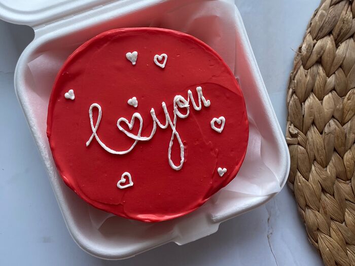 Бенто-торт для девушки или парня красный Love