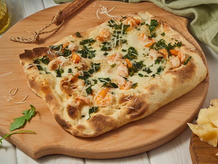 Пицца римская Креветки с пармезаном