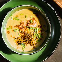 Кукурузный суп с креветками