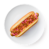 Фото к позиции меню Хот-дог с запечённым сыром и соусом Розовый ранч с куриной колбаской Из Лавки