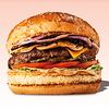 Фото к позиции меню Фирменный бургер Ketch Up с котлетой из говядины, шампиньонами и соусом BBQ