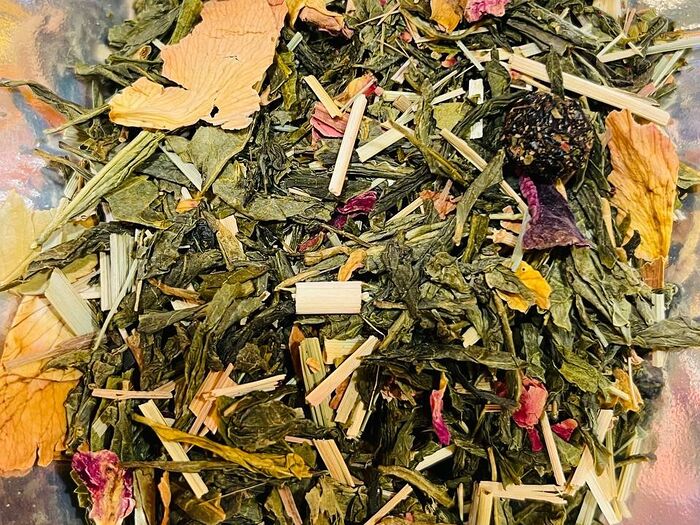 Японская вишня, чай листовой зеленый ароматизированный