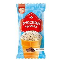 Русский Размах мороженое молочное в вафельном стаканчике с шоколадной крошкой