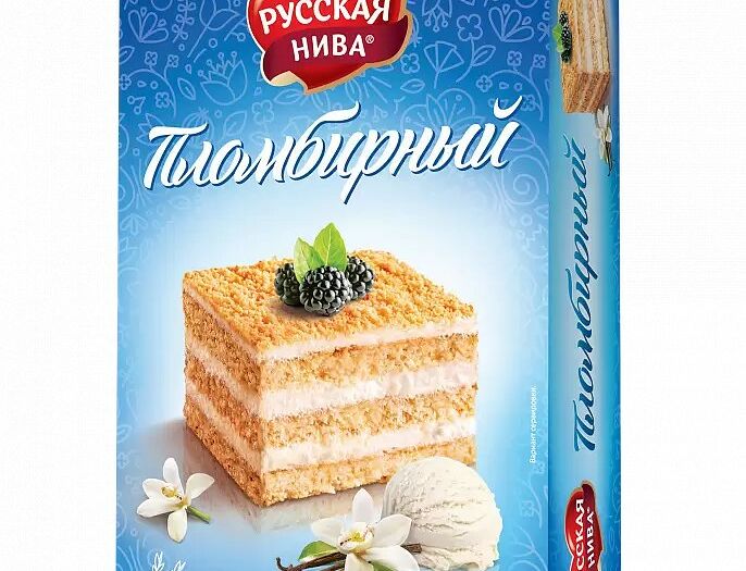 Торт Русская Нива Пломбирный бисквит 300г
