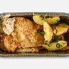 Фото к позиции меню Шницель из курицы с картофелем айдахо