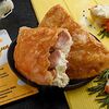 Фото к позиции меню Чебурек с красной рыбой и творожным сыром