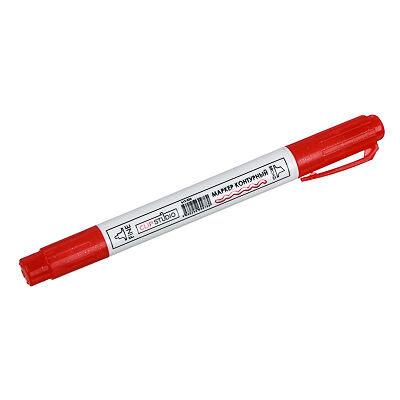 Clipstudio маркер контурный 2х-сторонний, серебристый + красный контур, након. 3мм/1мм, пластик