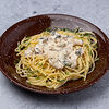 Фото к позиции меню Спагетти со сливочным соусом