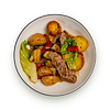 Фото к позиции меню Теплый салат с говядиной на гриле и овощами