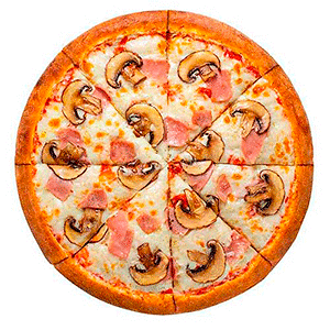 Пицца Грибная с ветчиной традиционное тесто большая (40см)
