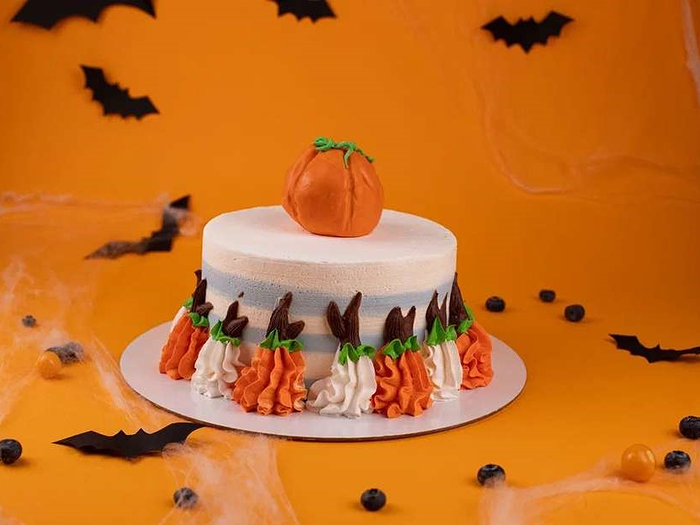 Торт подарочный на Хеллоуин с тыквой