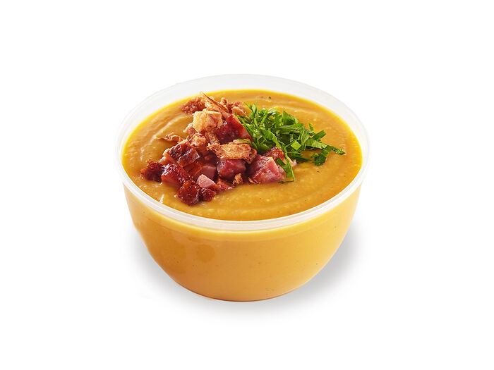 Гороховый крем-суп с копченостями