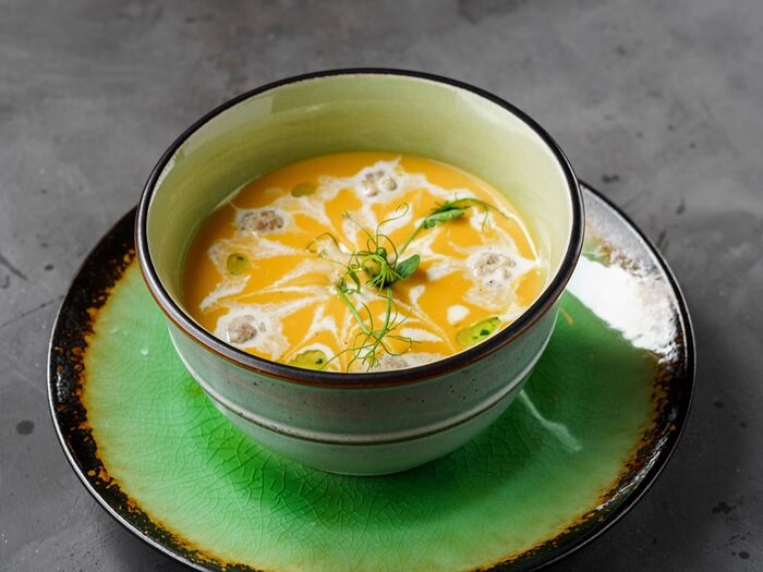 Овощной крем-суп с фрикадельками