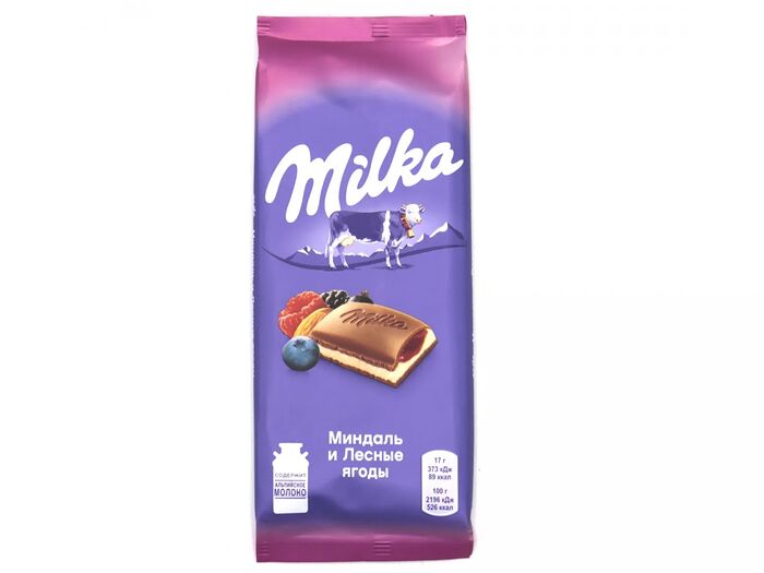 Шоколадная плитка Milka миндаль и орехи