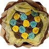 Фото к позиции меню Шоколадные розы (желтый, голубой, шоколадный)