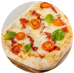 Пицца Римская Маргарита с томатами и базиликом
