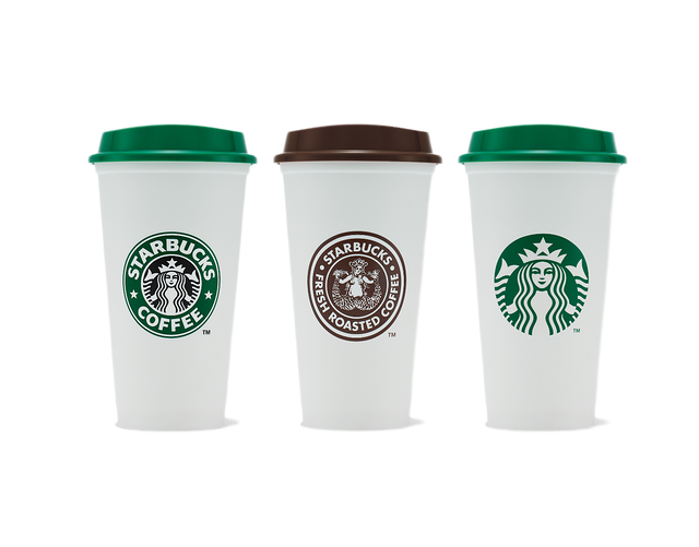 Сет из 3 reusable стаканов с логотипами Starbucks