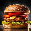 Фото к позиции меню Гамбургер Потапыч с куриной котлетой