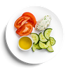 Фото к позиции меню Салат с творожным сыром и зеленью