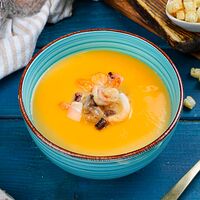 Суп тыквенный с морепродуктами