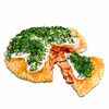 Фото к позиции меню Чебурек-пирог с красной рыбой и творожным сыром